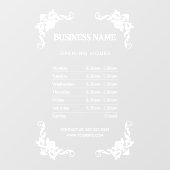 Elegante Uitzonderingsuren Bedrijfs Openingstijden Raamsticker (Vel)