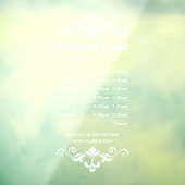 Elegante Uitzonderingsuren Bedrijfsbord Window Cli Raamsticker (Vel 3)