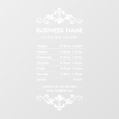 Elegante Uitzonderingsuren Bedrijfsbord Window Cli Raamsticker (Vel)