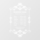 Elegante Uitzonderingsuren Bedrijfsbord Window Cli Raamsticker (Vel)