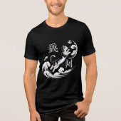 Elegante Ukiyo-e Kat Voetbal voor Liefhebbers van  Tri-Blend Shirt (Voorkant)