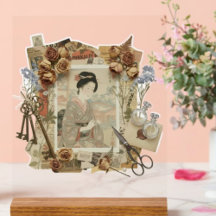 Elegante Ukiyoe-collagekunst – Vintage JP-schoonhe