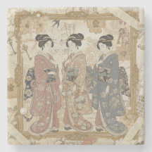 Elegante Ukiyoe-collagekunst – Vintage JP-schoonhe