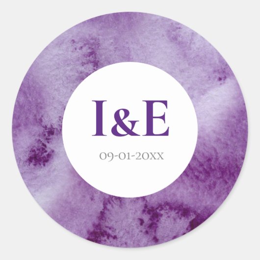 Elegante Ultra Violet Paarse Kleur Was Trouw Ronde Sticker (Voorkant)