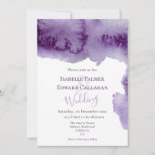 Elegante Ultra Violet Waterverf Splash Wedding Kaart (Voorkant)