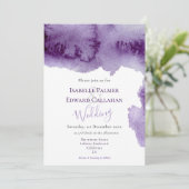 Elegante Ultra Violet Waterverf Splash Wedding Kaart (Staand voorkant)