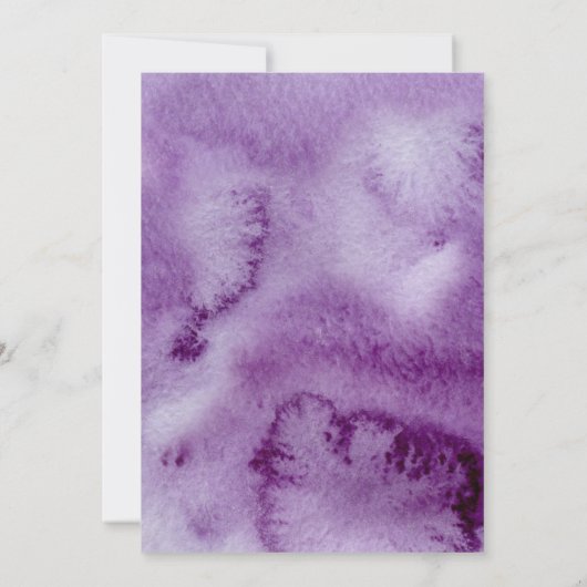 Elegante Ultra Violet Waterverf Splash Wedding Kaart (Achterkant)