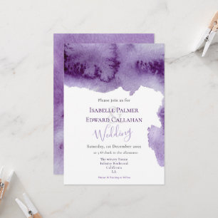 Elegante Ultra Violet Waterverf Splash Wedding Kaart
