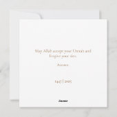 Elegante Umrah Mubarak gouden script kaarten (Achterkant)