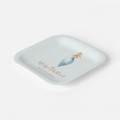 Elegante Unieke Blauwe Waterverf Custom Christmas Papieren Bordje (Gebogen)