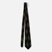 Elegante unieke Bold Black en Gold Peacock Necktie Stropdas (Achterkant)