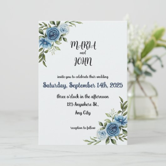 Elegante unieke chique romantische minimalistische kaart (Staand voorkant)