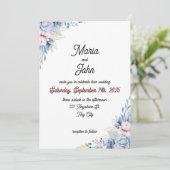 Elegante unieke chique romantische minimalistische kaart (Staand voorkant)