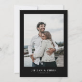 Elegante unieke foto bruiloft kaart (Achterkant)