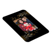 Elegante unieke gouden Black Joy kerstfoto Magneet (Rechterzijde)