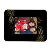 Elegante unieke gouden Black Joy kerstfoto Magneet (Horizontaal)