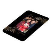 Elegante unieke gouden Black Joy kerstfoto Magneet (Linkerzijde)