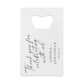 Elegante unieke huwelijksgunst Custom Bedankt Creditkaart Flessenopener (Achterkant)