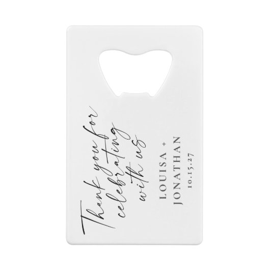 Elegante unieke huwelijksgunst Custom Bedankt Creditkaart Flessenopener (Achterkant)