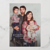 Elegante Unieke Kerstbogen Cream & Groene Foto Folie Feestdagenkaart (Achterkant)