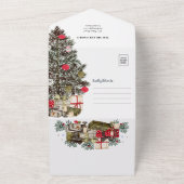 Elegante unieke kerstkaart all in one uitnodiging (Buitenkant)