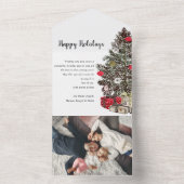 Elegante unieke kerstkaart all in one uitnodiging (Binnen)