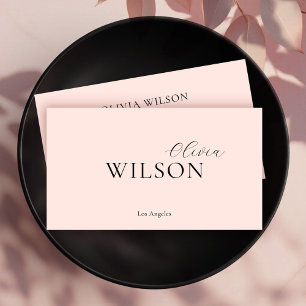 Elegante unieke minimalistische typografie Blush P Visitekaartje