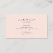 Elegante unieke minimalistische typografie Blush P Visitekaartje (Achterkant)