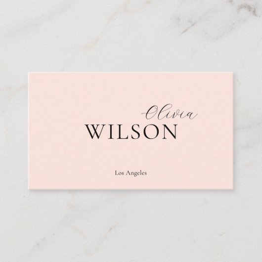 Elegante unieke minimalistische typografie Blush P Visitekaartje (Voorkant)