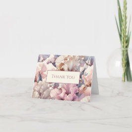 Elegante unieke moderne zachte blos roze bloem bedankkaart