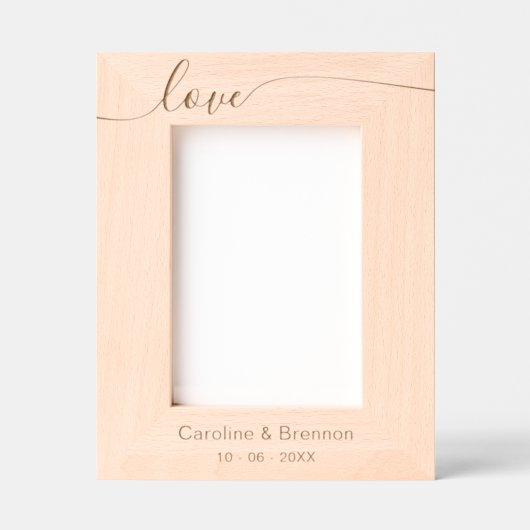 Elegante unieke paar namen liefde tekst gegraveerde lijstjes (Voorkant)