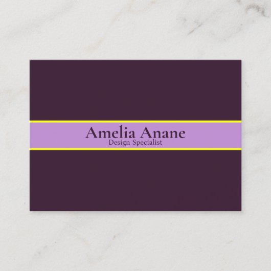 Elegante unieke Paarse & gele professional Visitekaartje (Voorkant)