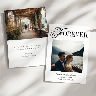 Elegante unieke trouwfoto 2 foto save the date