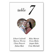 Elegante unieke witte foto bruiloft zitkaart kaart (Voorkant)