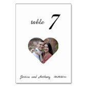 Elegante unieke witte foto trouwtafel nummer kaart (Achterkant)