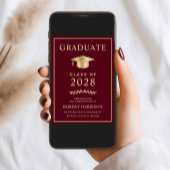 Elegante universiteit Bourgondië Goud Afstudeerfee Kaart