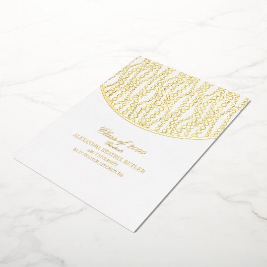 Elegante Universiteit Master Afstudeerfeest Afstud Folie Uitnodiging (Gedraaid)