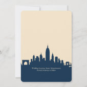 Elegante Urban Chic Skyline bestemming Trouwen Kaart (Achterkant)