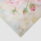 Elegante vaas met roze pioenen op tafel tissuepapier (Detail)