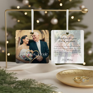 Elegante Vader van de Bruid Foto Herinnering Aande Metalen Ornament