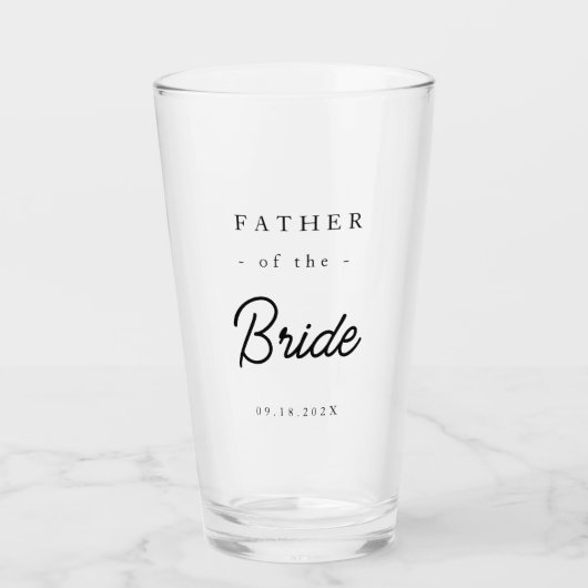 Elegante Vader van de Bruid Glas (Voorkant)