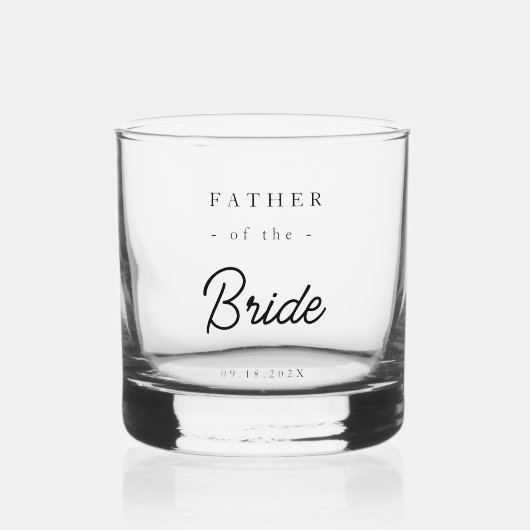 Elegante Vader van de Bruid Whisky Glas (Voorkant)