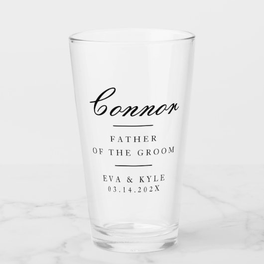 Elegante Vader van de Bruidegom Glas (Voorkant)