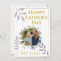 Elegante Vaderdag Fotokaart met Goud & Groene Tint