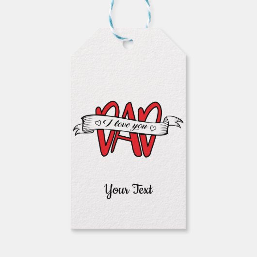 Elegante Vaderdag Ik hou van je vader Cadeaulabel (Achterkant)
