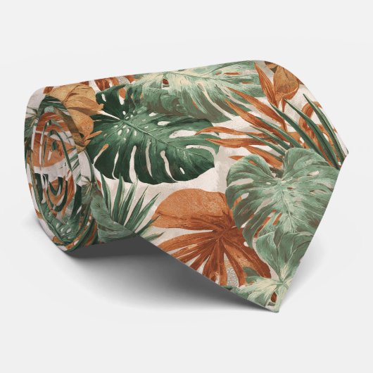 Elegante Vaderdag Tropische Bloemen Stropdas (Opgerold)