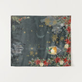 Elegante vakantie besneeuwde bos bos 50 x 60 inch wandkleed (Voorkant (horizontaal))