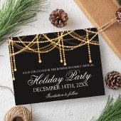 Elegante vakantie Bewaar de datum Gold String Ligh Aankondigingskaart