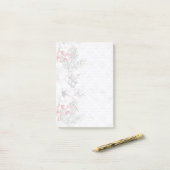 Elegante Vakantie Bloemen Berry Witte Kerst Post-it® Notes (Op bureau)