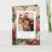 Elegante vakantie bloemenfoto feestdagen kaart (Voorkant)